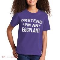 Pretend I'm An Eggplant Lazy Halloween Costume Kids T-Shirt thumb 2