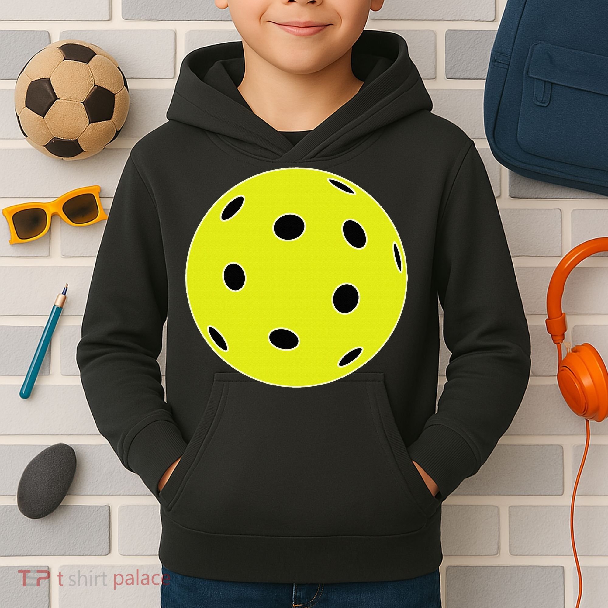 Pretend I'm A Pickleball Funny Easy Costume For Halloween Kids Hoodie