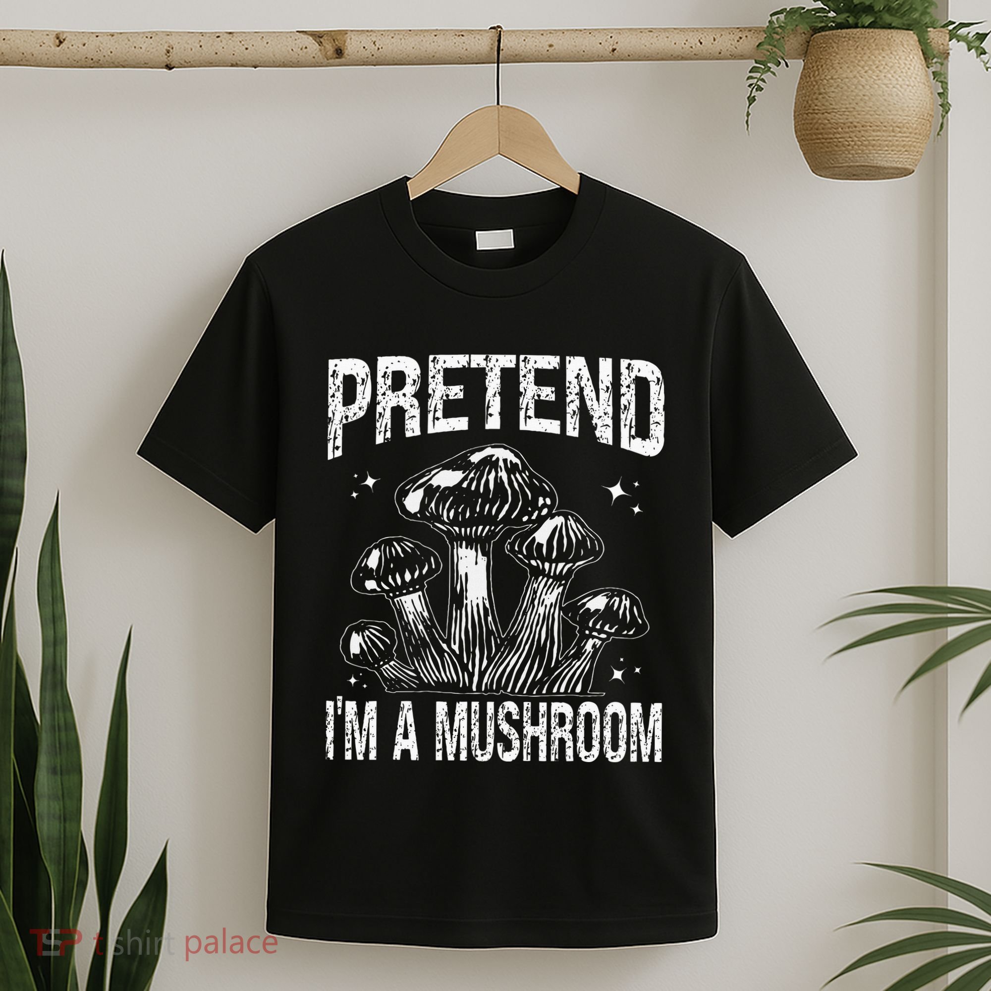 Pretend I'm A Mushroom Funny Lazy Halloween Costume Party T-Shirt