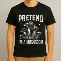 Pretend I'm A Mushroom Funny Lazy Halloween Costume Party T-Shirt thumb 3