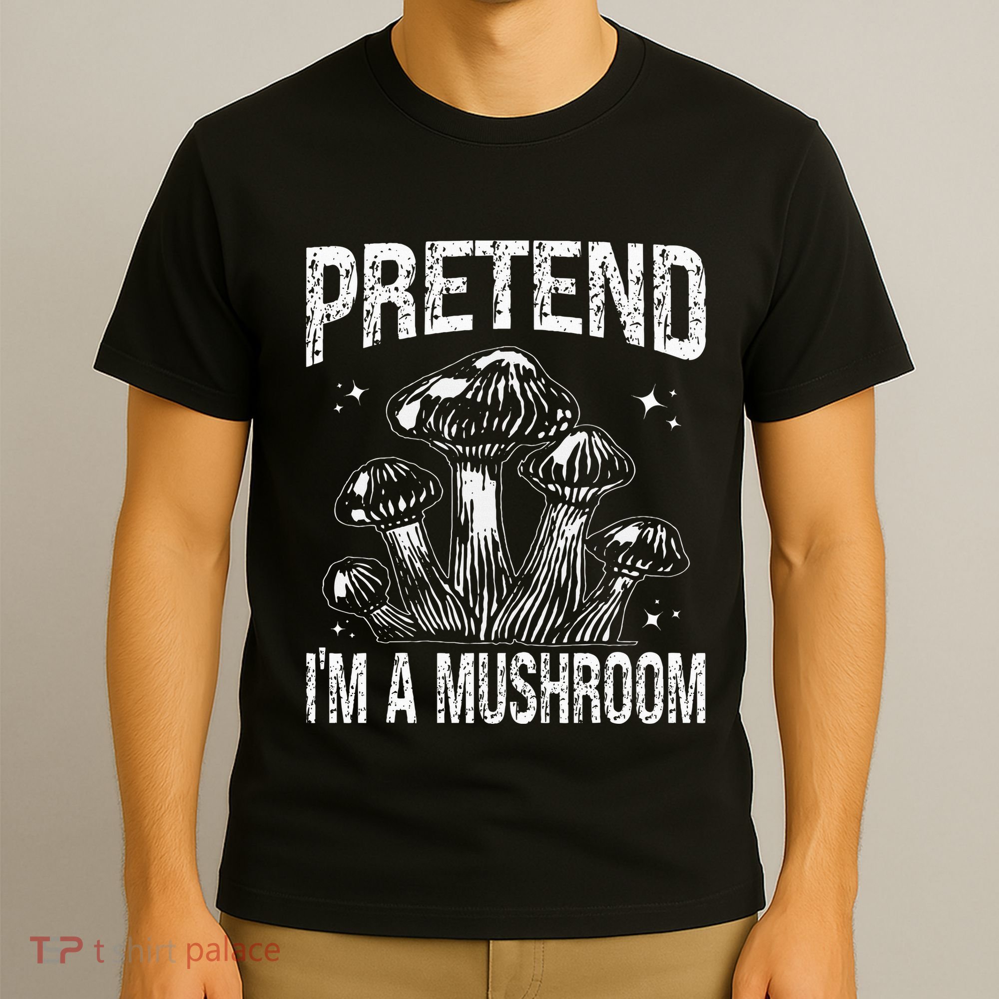 Pretend I'm A Mushroom Funny Lazy Halloween Costume Party T-Shirt