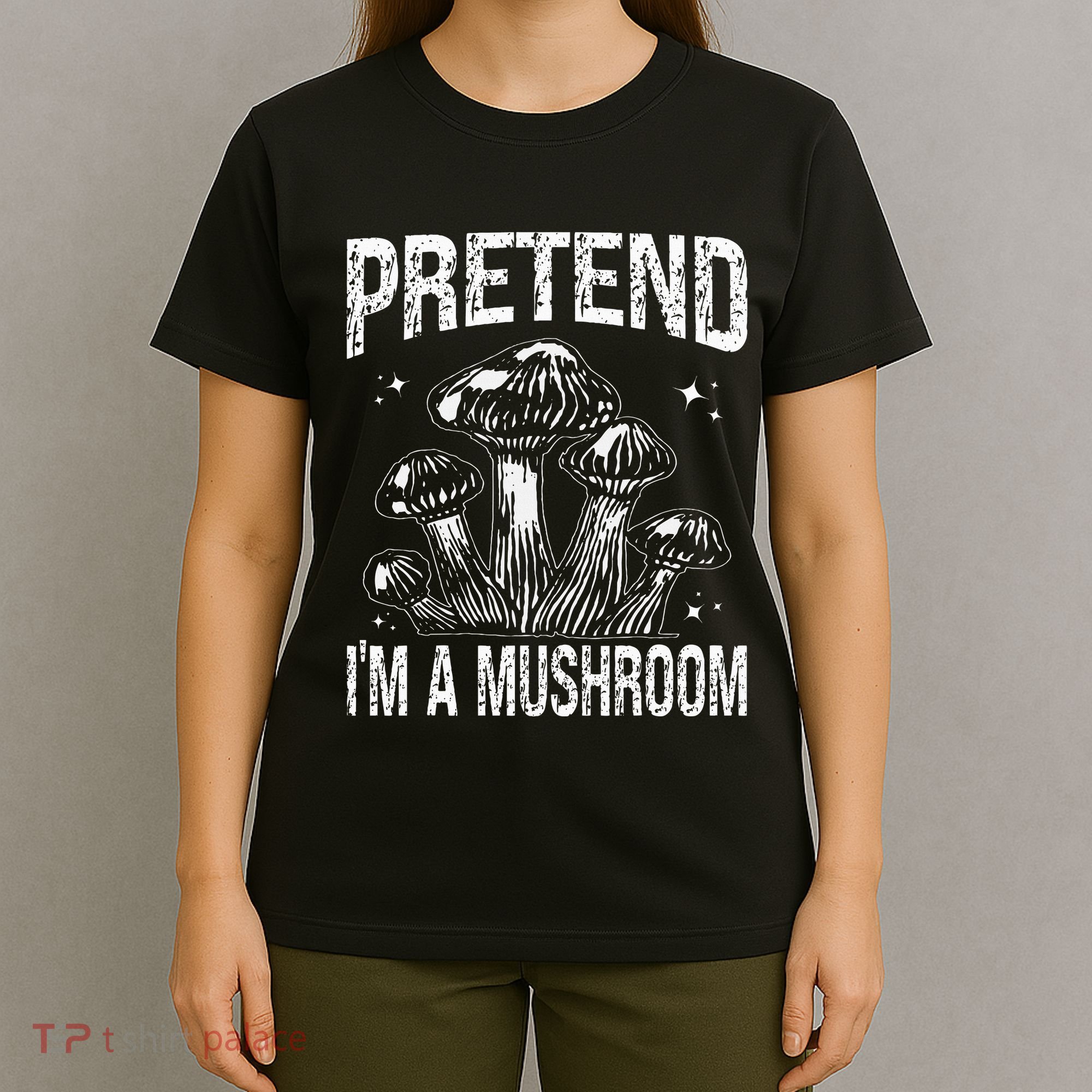 Pretend I'm A Mushroom Funny Lazy Halloween Costume Party T-Shirt