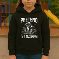 Pretend I'm A Mushroom Funny Lazy Halloween Costume Party Kids Hoodie thumb 3