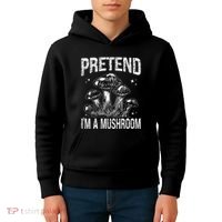 Pretend I'm A Mushroom Funny Lazy Halloween Costume Party Kids Hoodie thumb 4