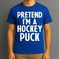 Pretend I'm A Hockey Puck Ice Hockey Easy Halloween Costume Gift T-Shirt thumb 3
