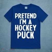 Pretend I'm A Hockey Puck Ice Hockey Easy Halloween Costume Gift T-Shirt thumb 5
