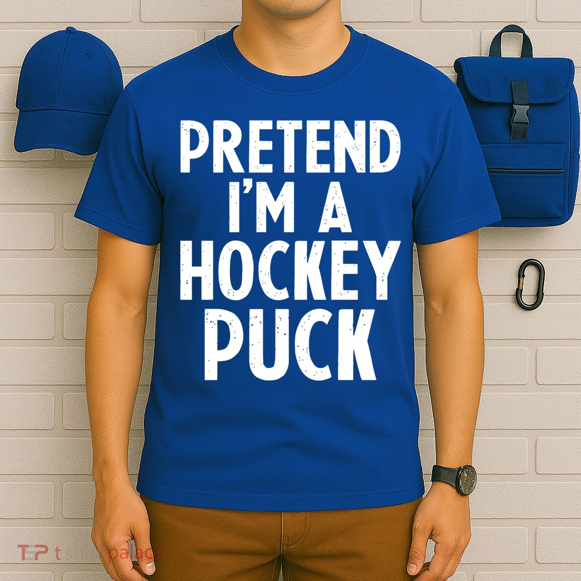 Pretend I'm A Hockey Puck Ice Hockey Easy Halloween Costume Gift T-Shirt