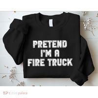 Pretend I'm A Fire Truck Halloween Costume Party Sweatshirt thumb 2