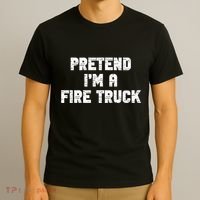 Pretend I'm A Fire Truck Halloween Costume Party T-Shirt thumb 3