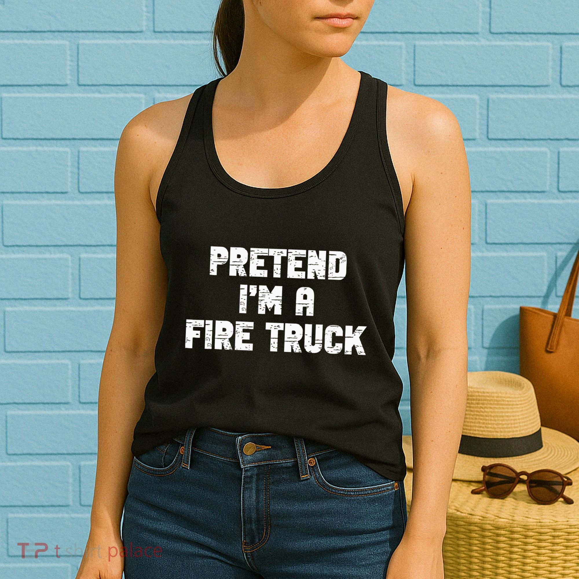 Pretend I'm A Fire Truck Halloween Costume Party Women's Tank Top