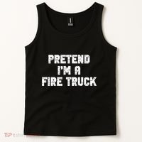 Pretend I'm A Fire Truck Halloween Costume Party Tank Top thumb 2