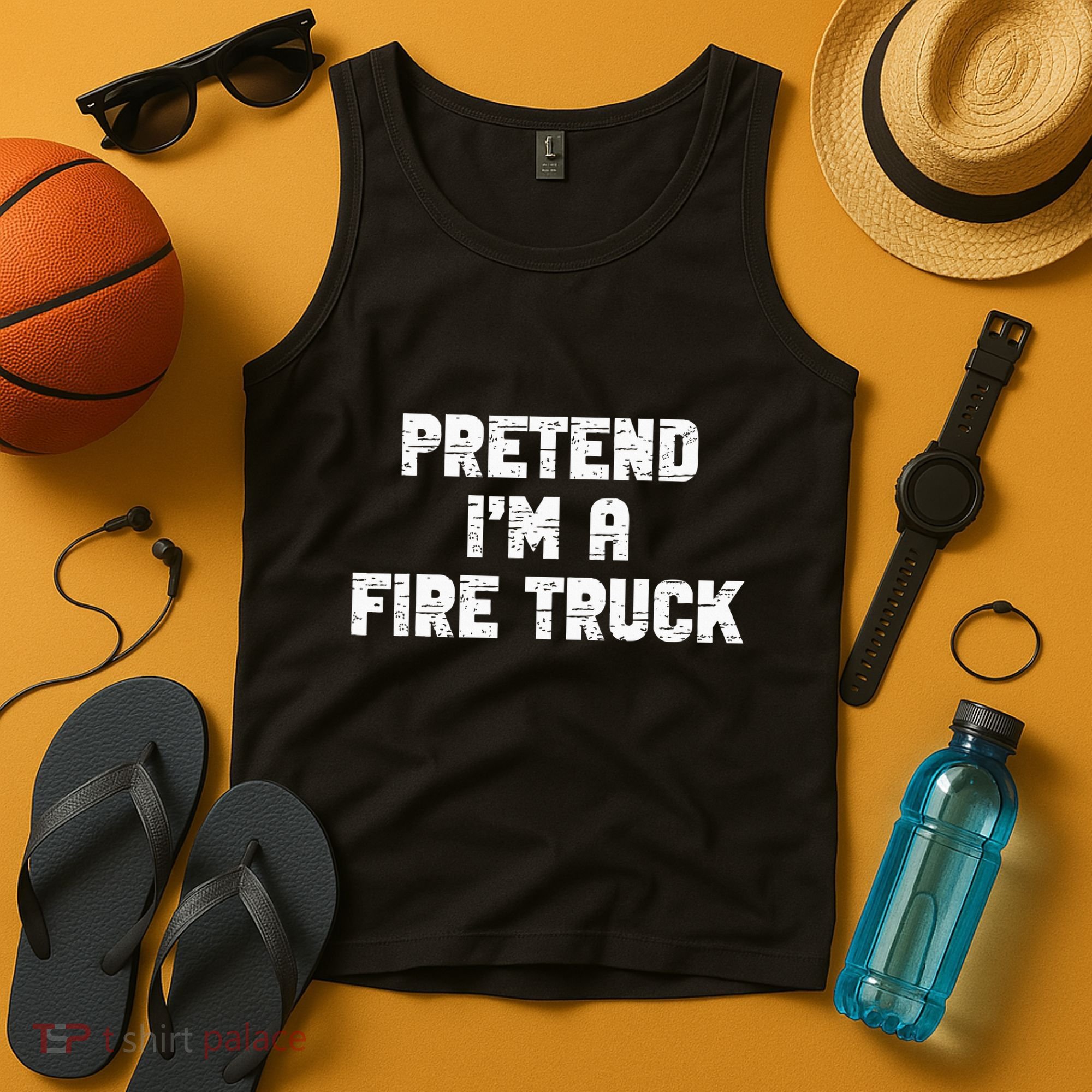 Pretend I'm A Fire Truck Halloween Costume Party Tank Top