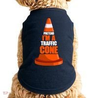 Pretend I'm A Traffic Cone Lazy Halloween Costume Doggie Tank thumb 0