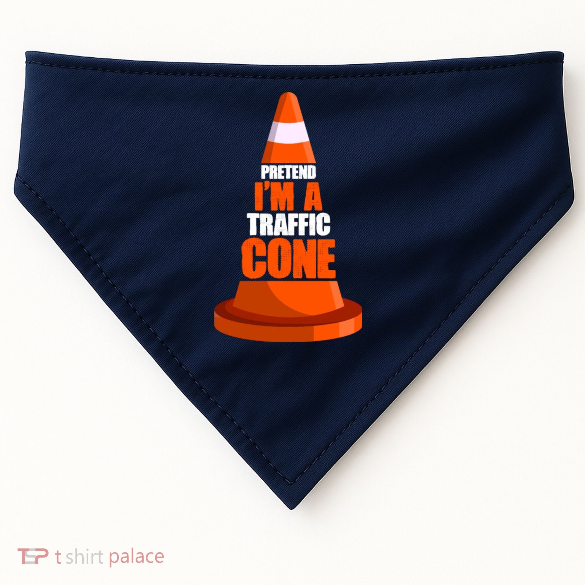 Pretend I'm A Traffic Cone Lazy Halloween Costume USA-Made Doggie Bandana