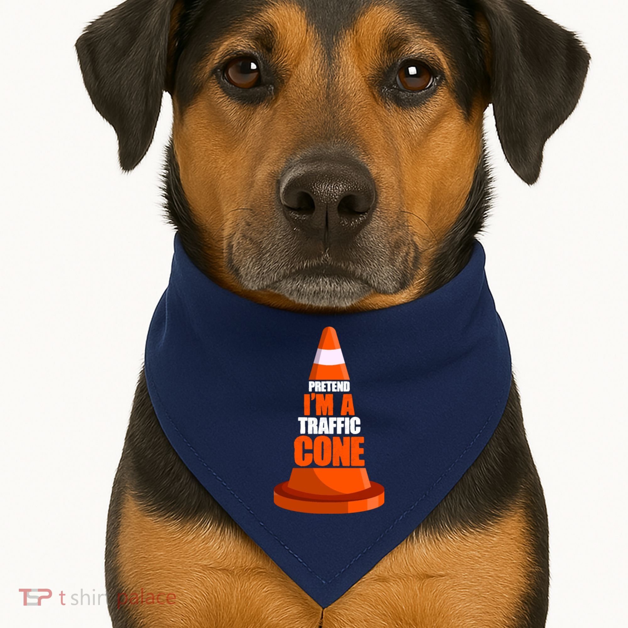 Pretend I'm A Traffic Cone Lazy Halloween Costume USA-Made Doggie Bandana
