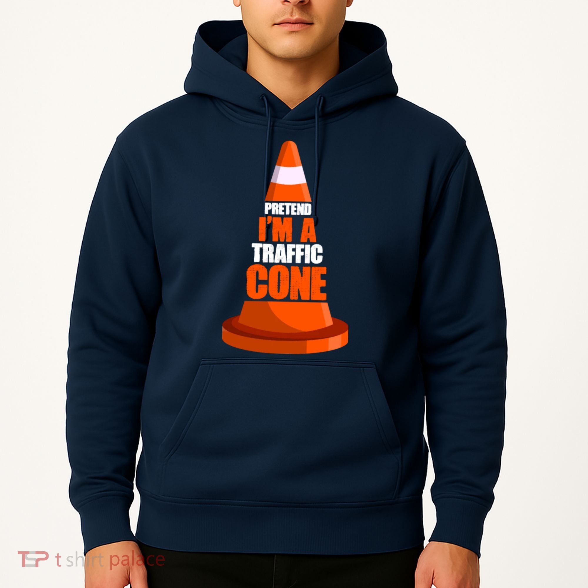 Pretend I'm A Traffic Cone Lazy Halloween Costume Hoodie