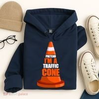 Pretend I'm A Traffic Cone Lazy Halloween Costume Hoodie thumb 4