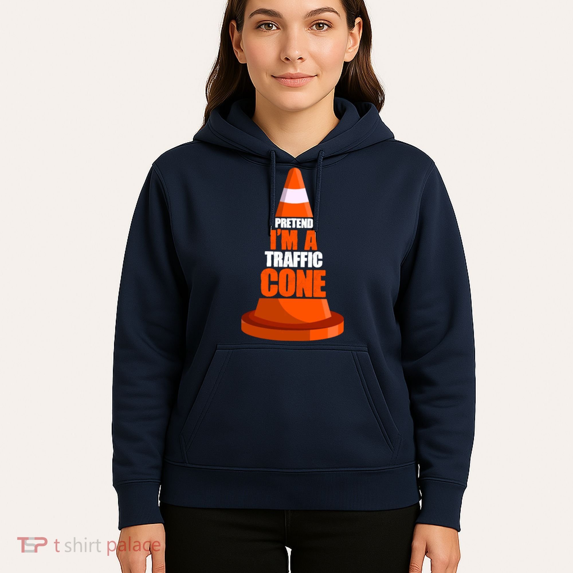 Pretend I'm A Traffic Cone Lazy Halloween Costume Hoodie