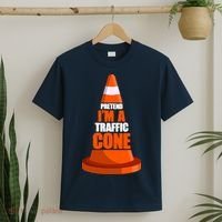 Pretend I'm A Traffic Cone Lazy Halloween Costume T-Shirt thumb 2