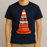 Pretend I'm A Traffic Cone Lazy Halloween Costume T-Shirt thumb 3