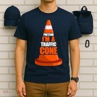 Pretend I'm A Traffic Cone Lazy Halloween Costume T-Shirt thumb 6