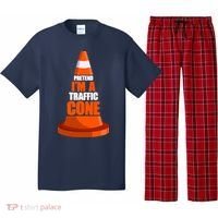 Pretend I'm A Traffic Cone Lazy Halloween Costume Pajama Set thumb 0