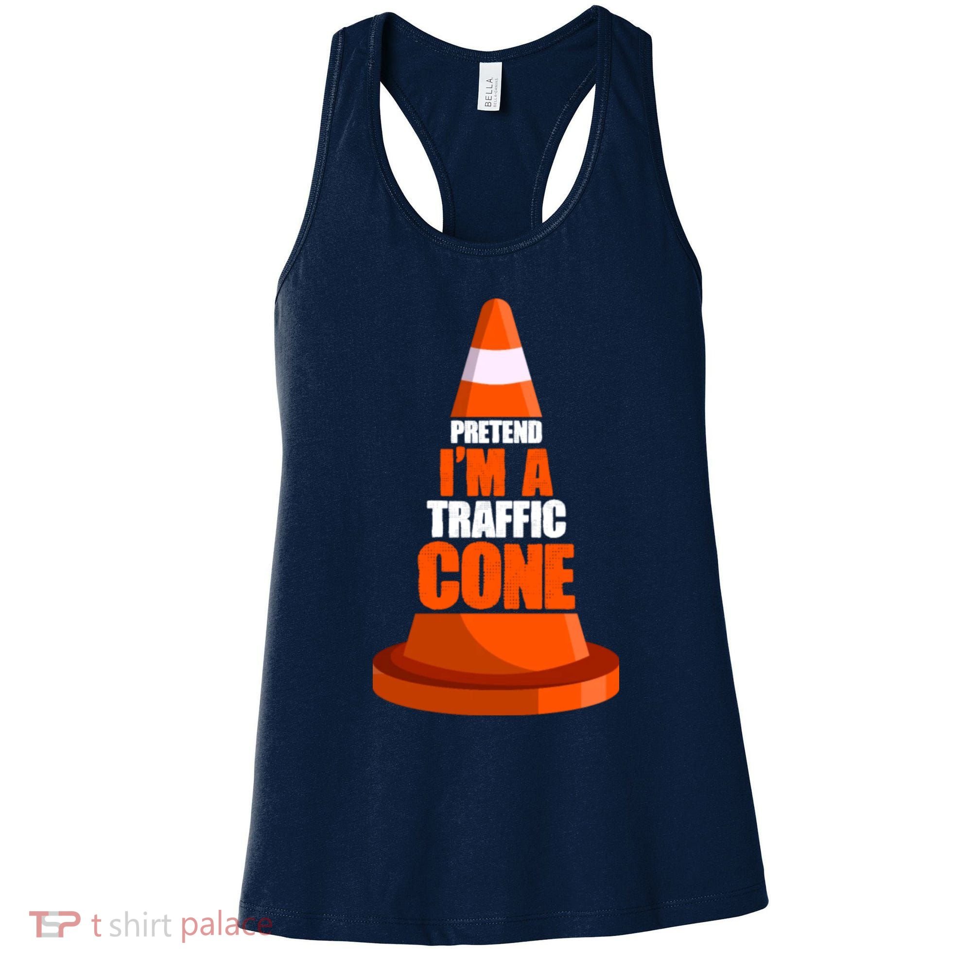 Pretend I'm A Traffic Cone Lazy Halloween Costume Women's Tank Top