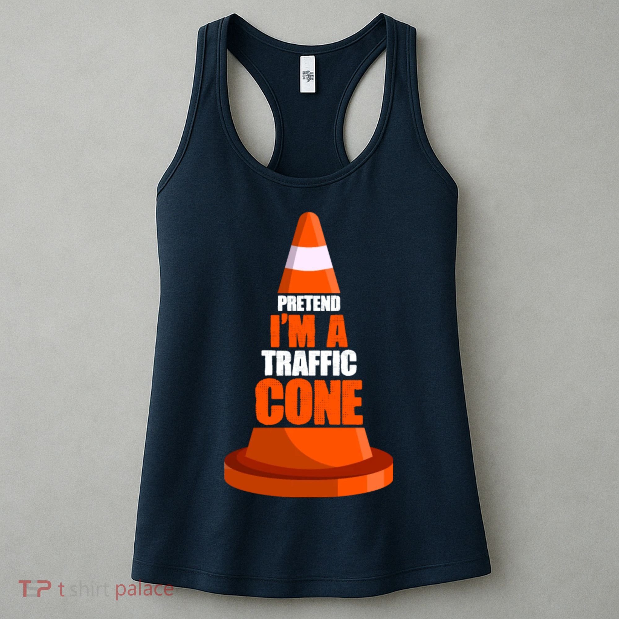 Pretend I'm A Traffic Cone Lazy Halloween Costume Women's Tank Top