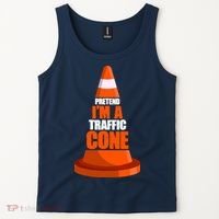 Pretend I'm A Traffic Cone Lazy Halloween Costume Tank Top thumb 2