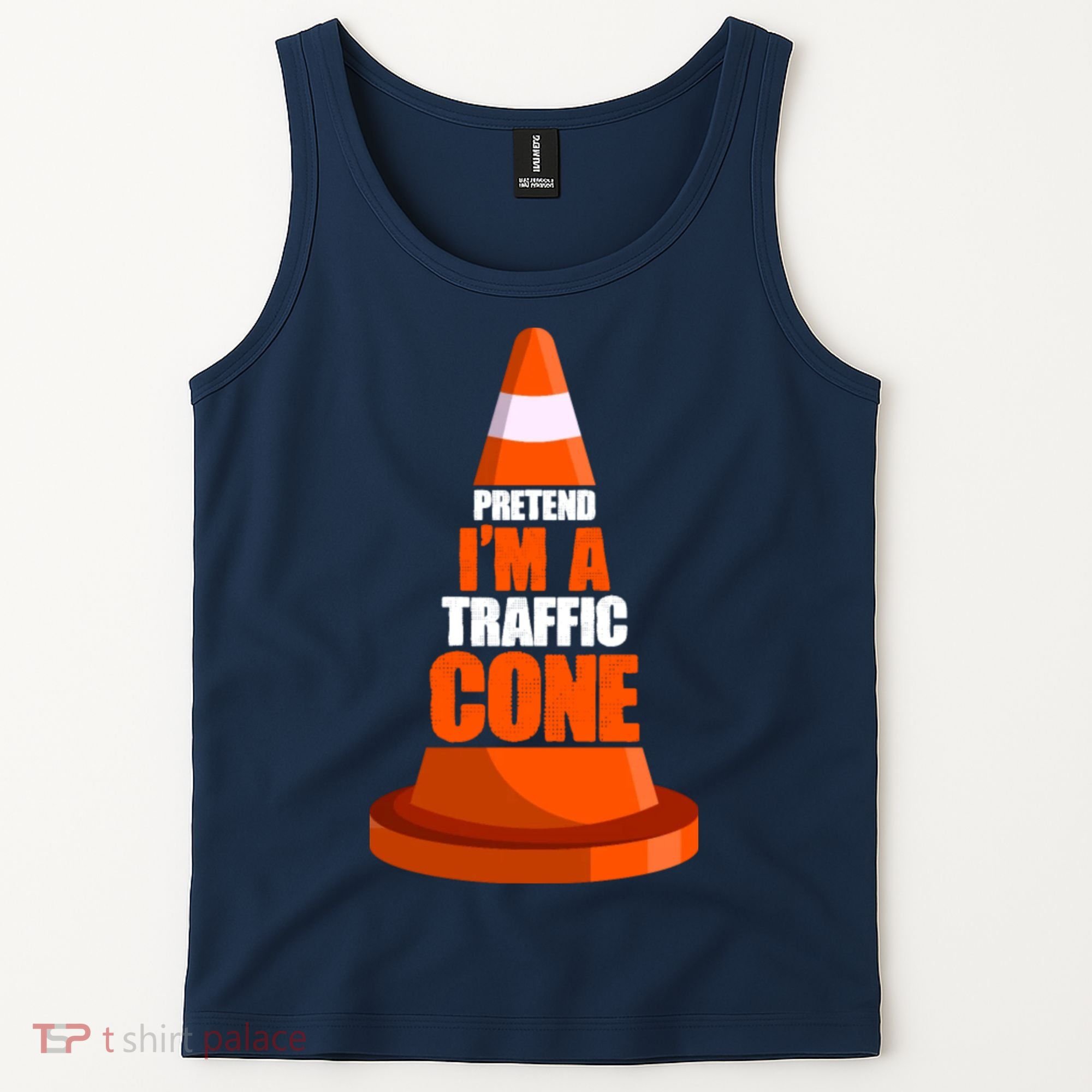 Pretend I'm A Traffic Cone Lazy Halloween Costume Tank Top