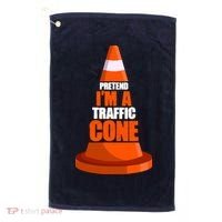 Pretend I'm A Traffic Cone Lazy Halloween Costume Golf Towel thumb 0