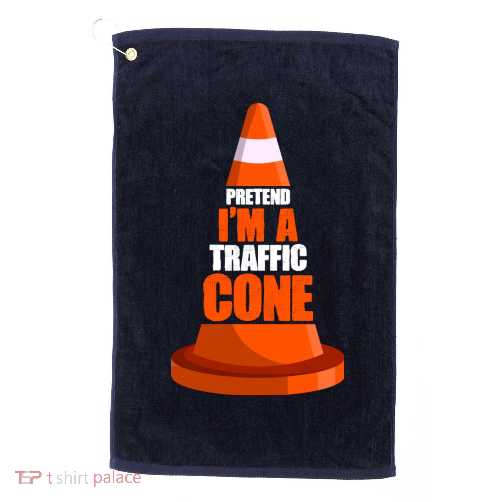 Pretend I'm A Traffic Cone Lazy Halloween Costume Golf Towel