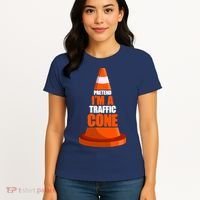 Pretend I'm A Traffic Cone Lazy Halloween Costume Women's T-Shirt thumb 4