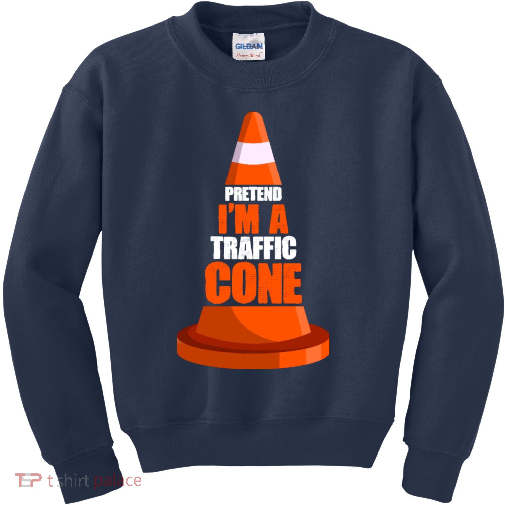 Pretend I'm A Traffic Cone Lazy Halloween Costume Kids Sweatshirt