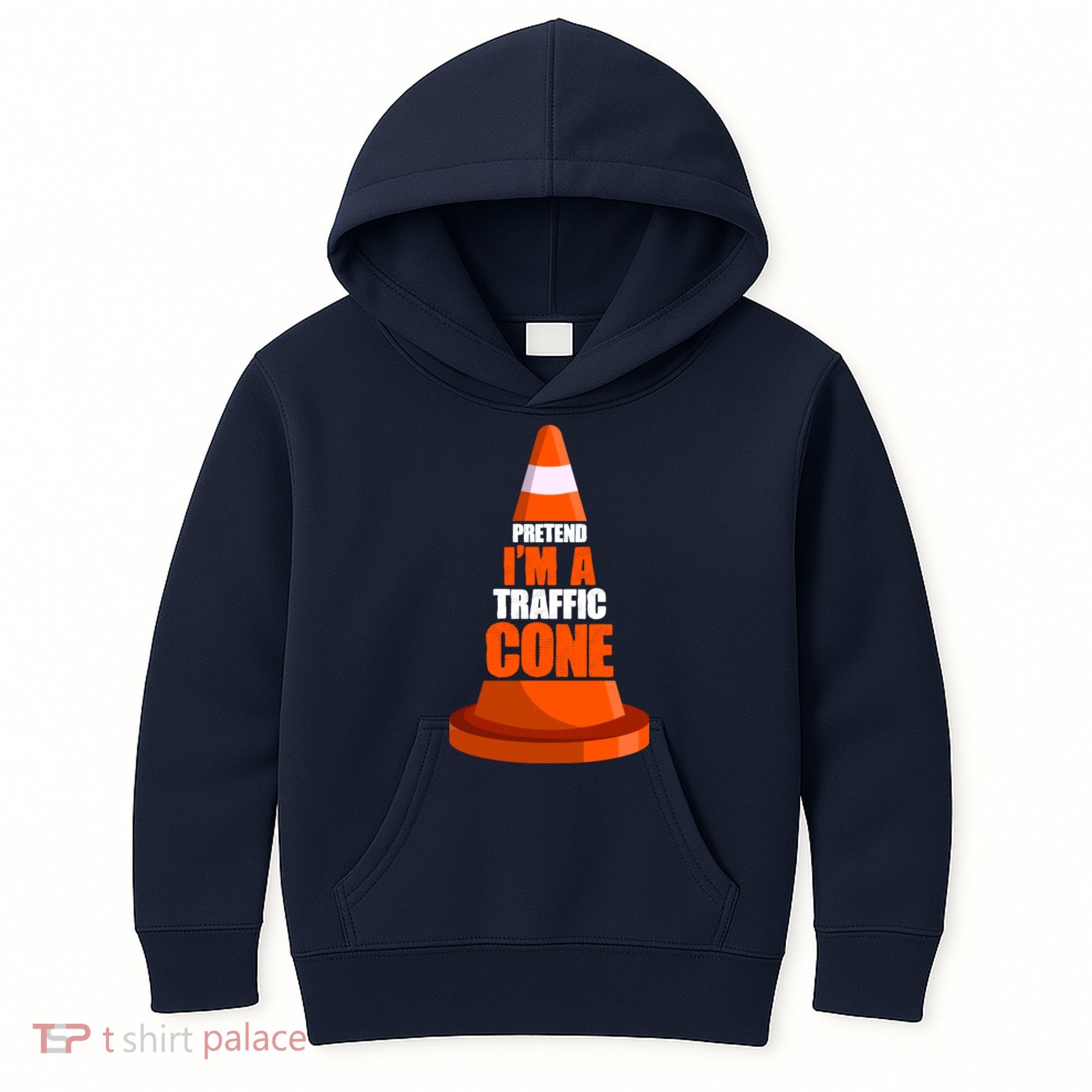 Pretend I'm A Traffic Cone Lazy Halloween Costume Kids Hoodie