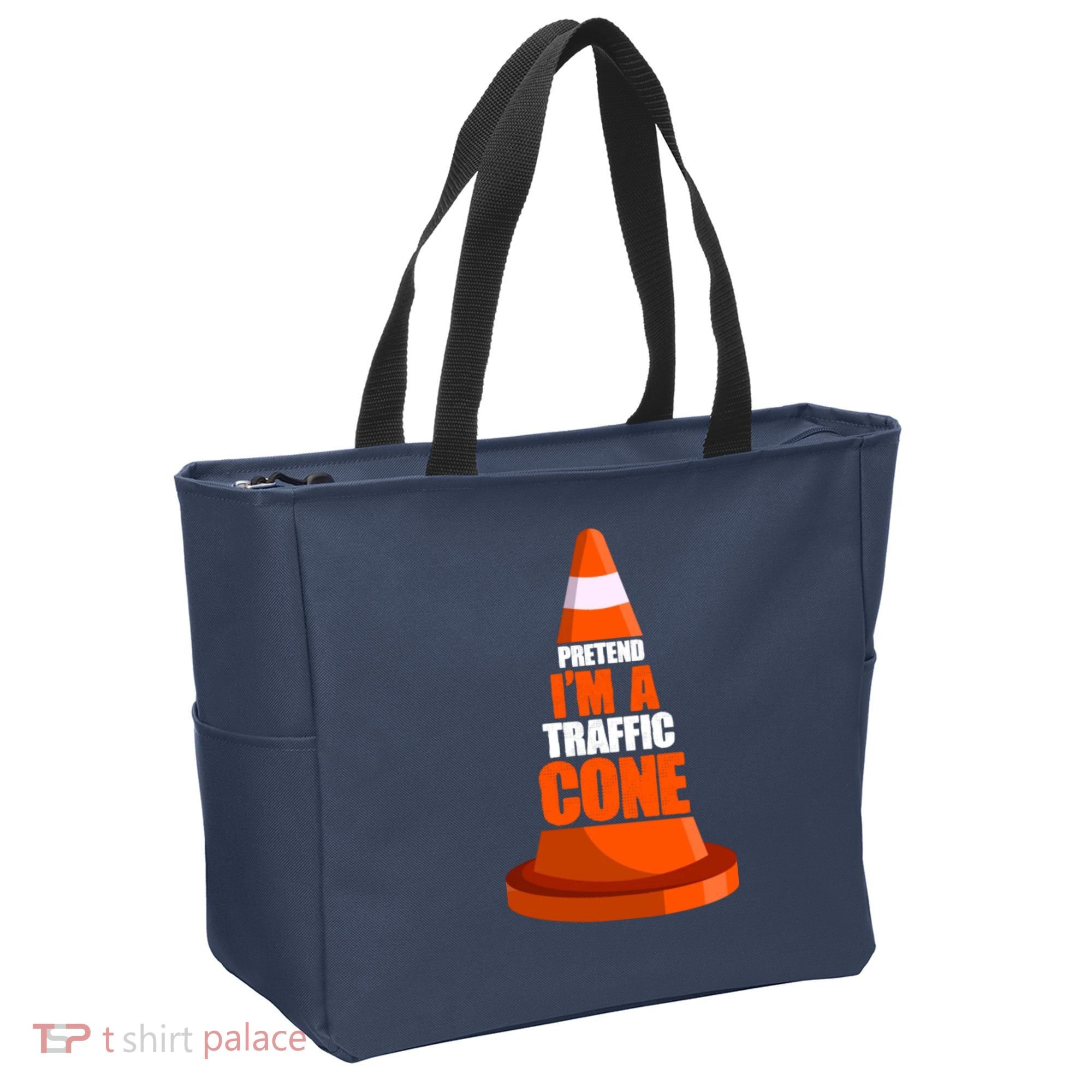 Pretend I'm A Traffic Cone Lazy Halloween Costume Tote Bag