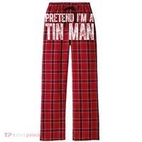 Pretend Im A Tin Man Funny Costume Women's Flannel Plaid Pajama Pants thumb 0