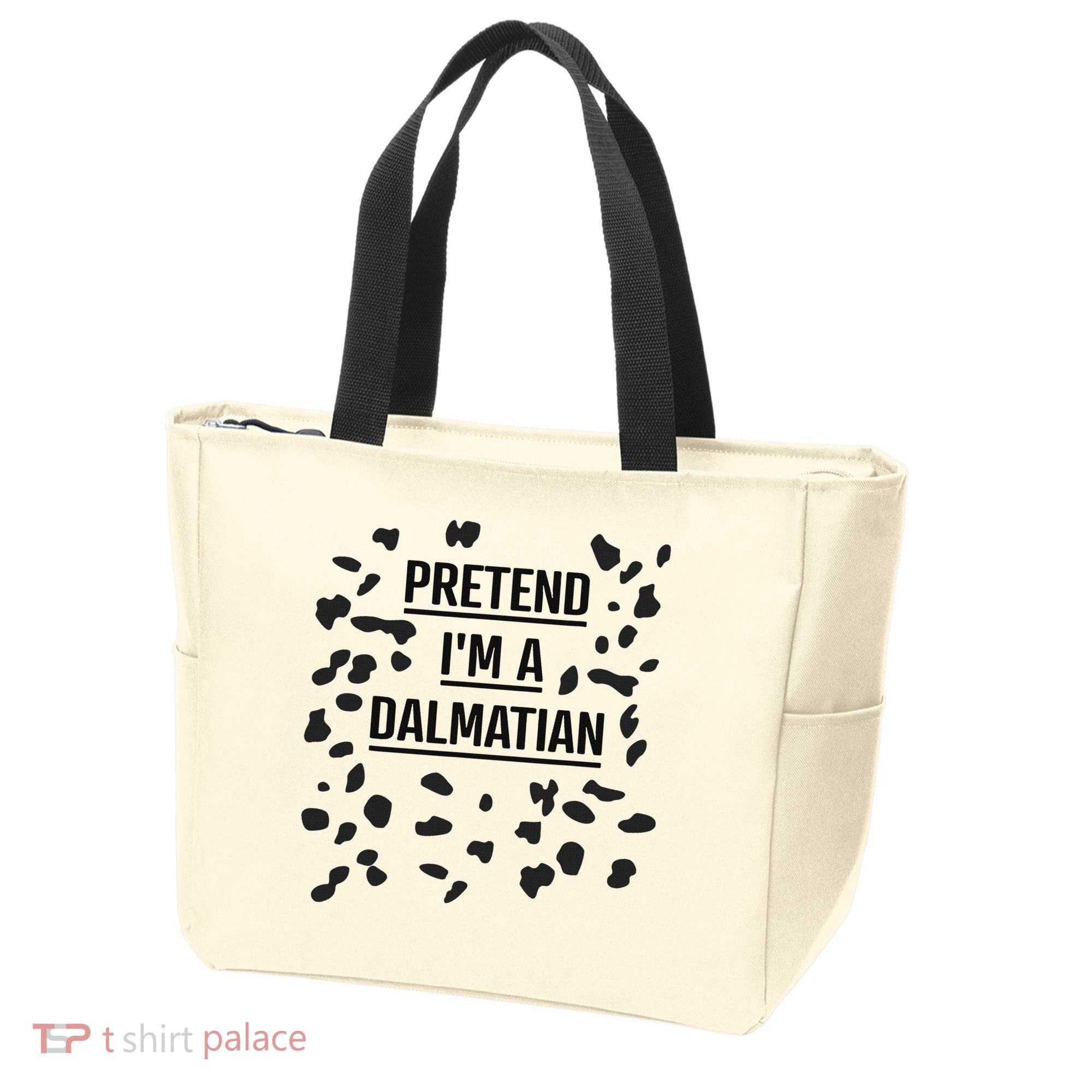 Pretend I'm A Dalmatian Funny Lazy Halloween Costume Tote Bag