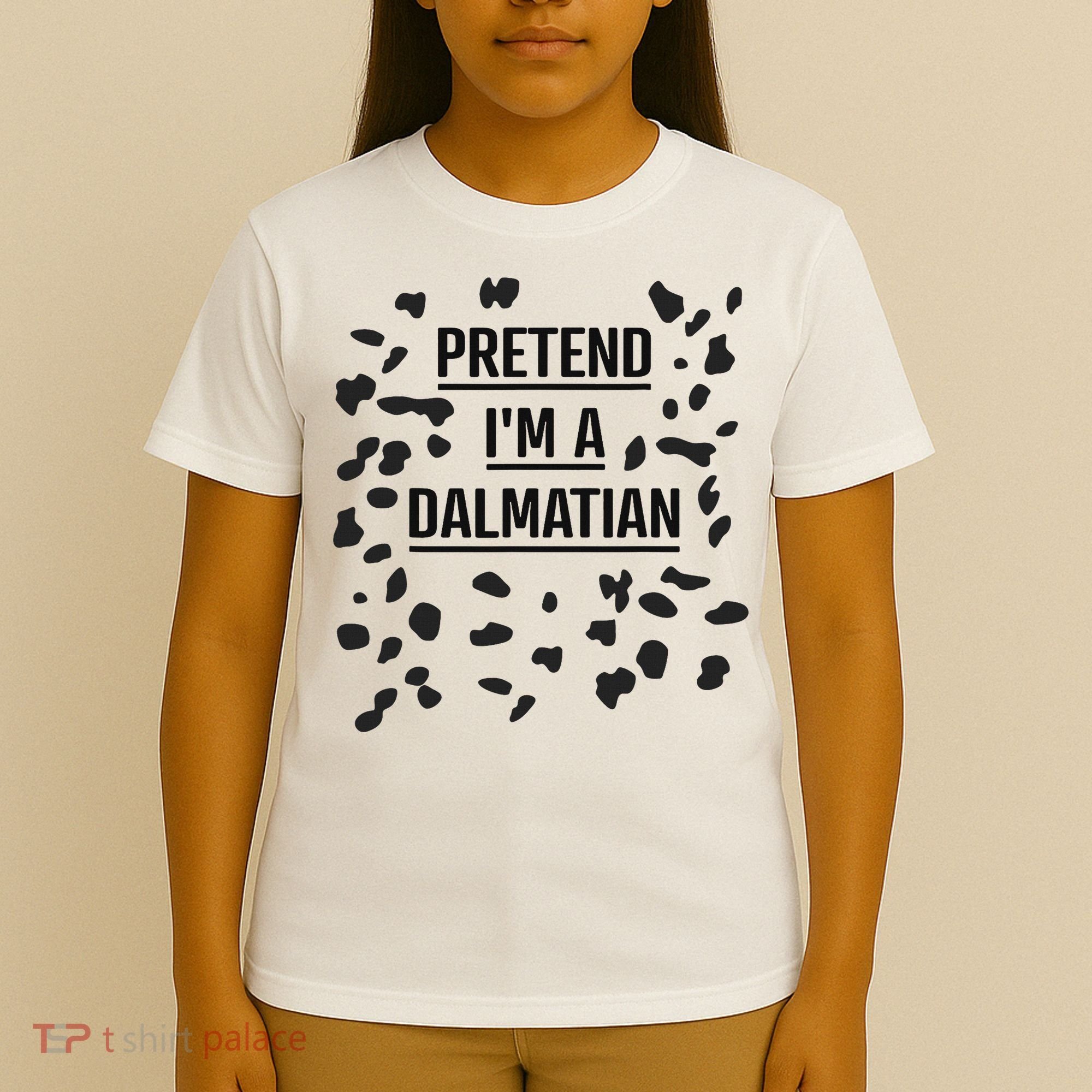 Pretend I'm A Dalmatian Funny Lazy Halloween Costume T-Shirt