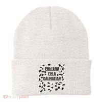 Pretend I'm A Dalmatian Funny Lazy Halloween Costume Beanie thumb 0
