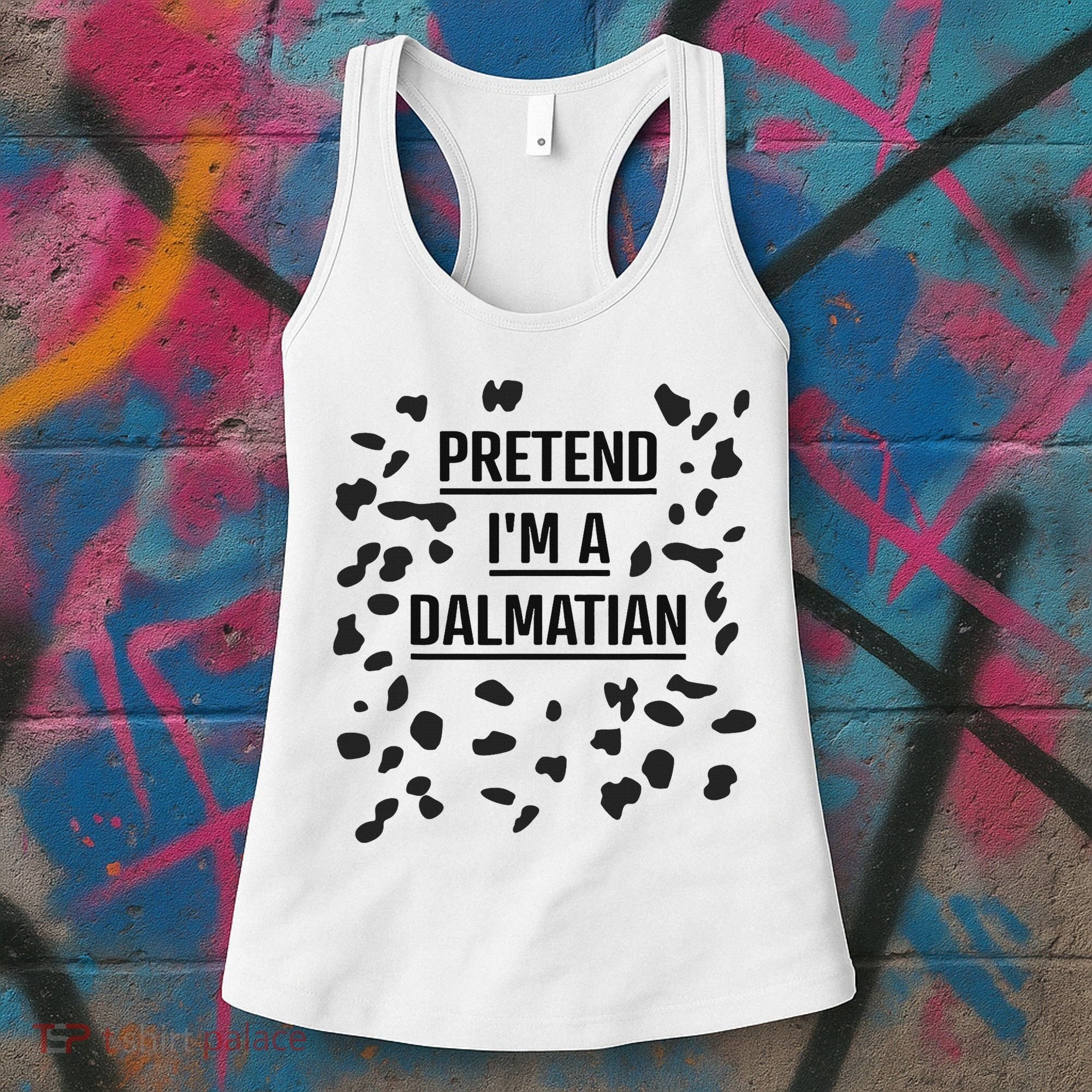 Pretend I'm A Dalmatian Funny Lazy Halloween Costume Women's Tank Top