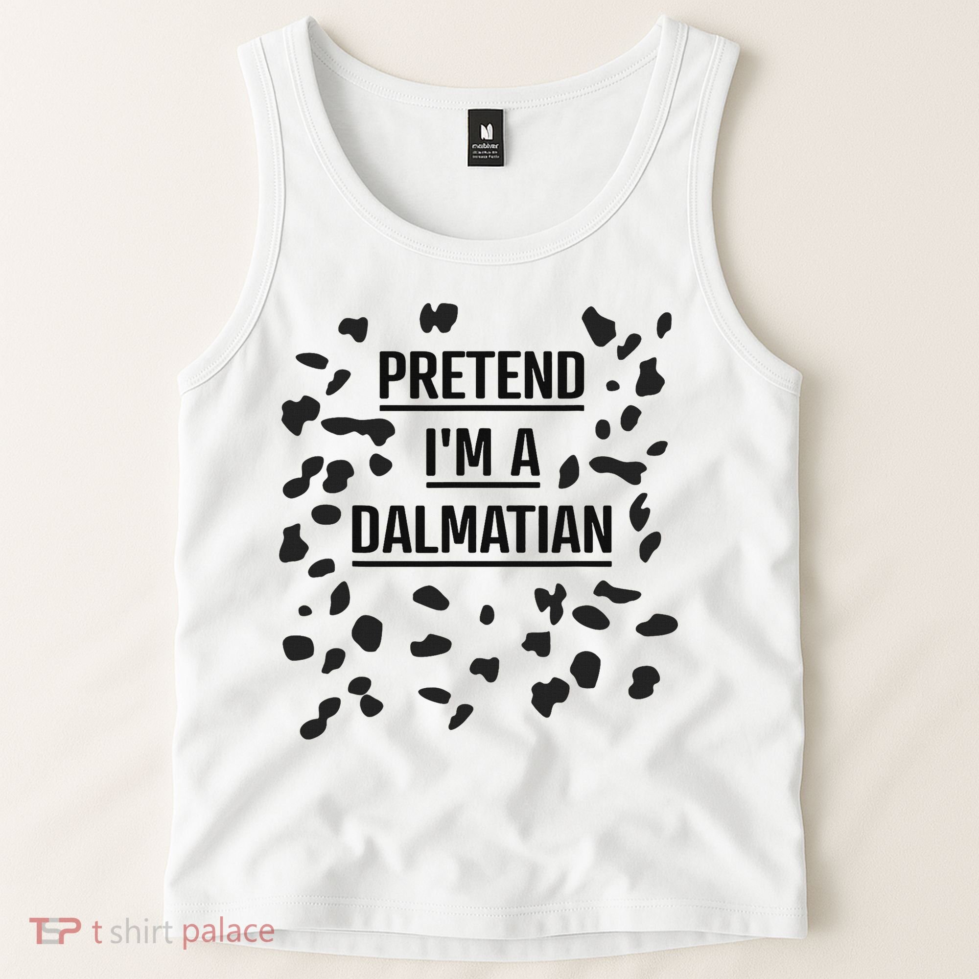 Pretend I'm A Dalmatian Funny Lazy Halloween Costume Tank Top