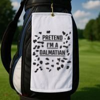 Pretend I'm A Dalmatian Funny Lazy Halloween Costume Golf Towel thumb 2