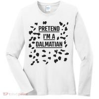 Pretend I'm A Dalmatian Funny Lazy Halloween Costume Women's Long Sleeve Shirt thumb 0