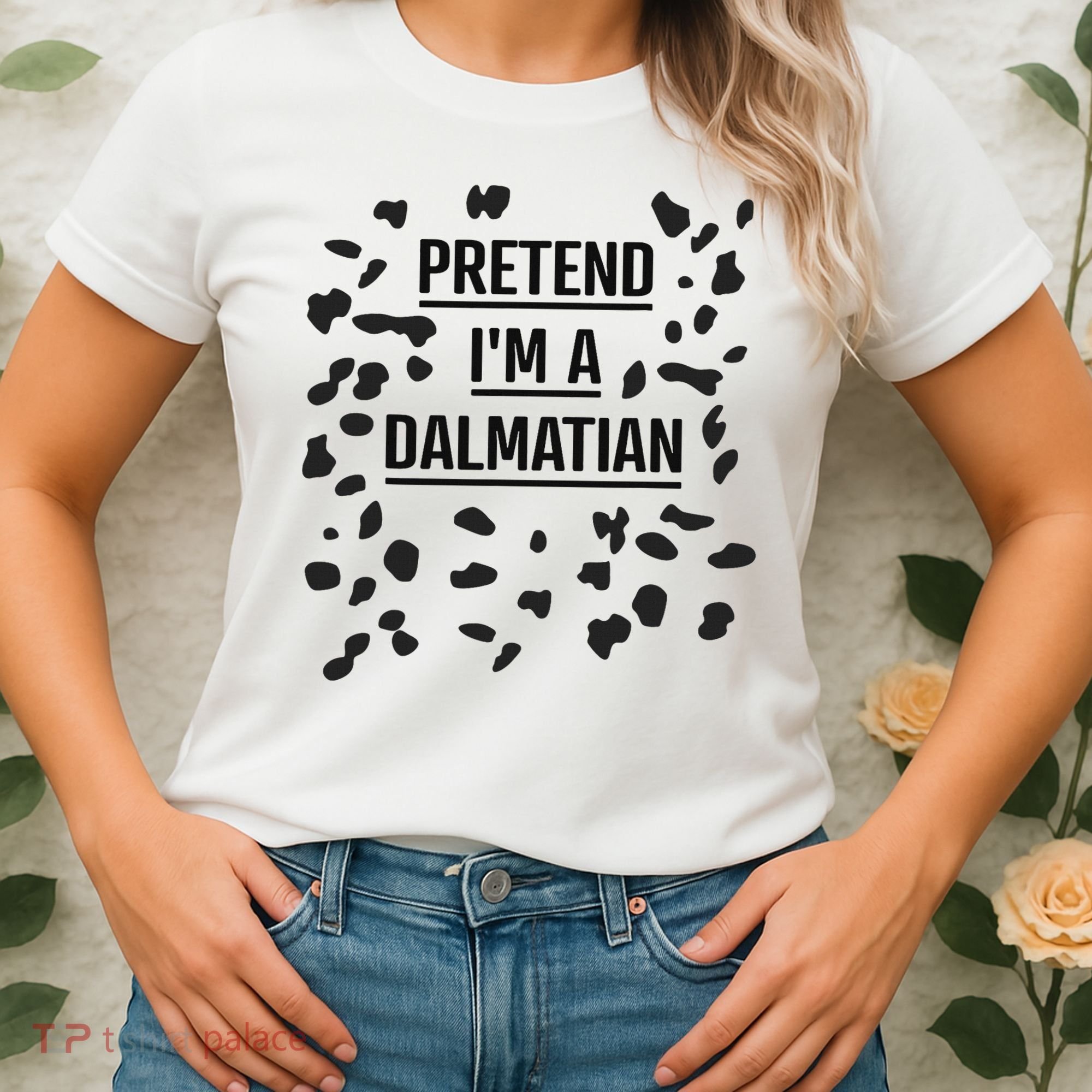 Pretend I'm A Dalmatian Funny Lazy Halloween Costume Women's T-Shirt