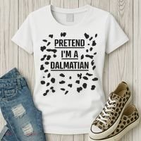 Pretend I'm A Dalmatian Funny Lazy Halloween Costume Women's T-Shirt thumb 3