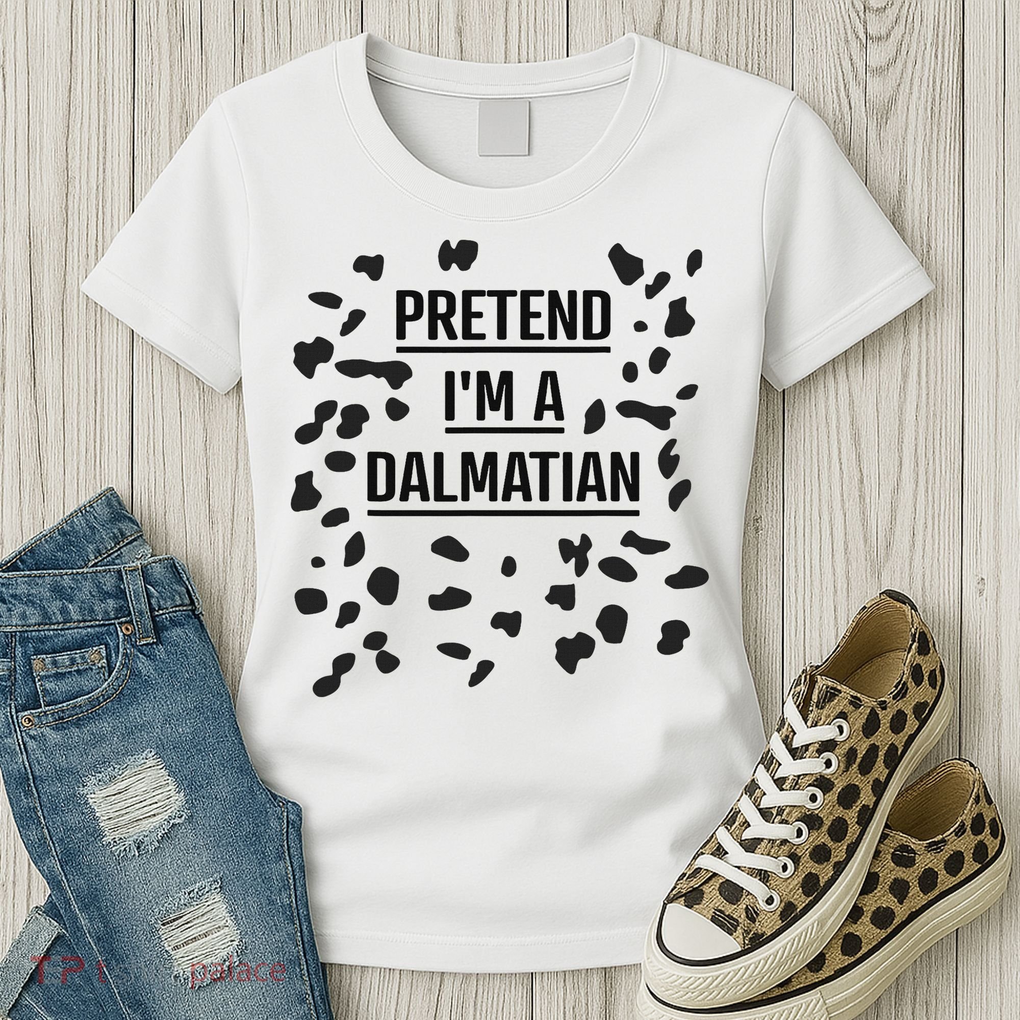 Pretend I'm A Dalmatian Funny Lazy Halloween Costume Women's T-Shirt