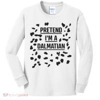 Pretend I'm A Dalmatian Funny Lazy Halloween Costume Kids Long Sleeve Shirt thumb 0