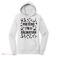 Pretend IM A Dalmatian Dog Funny Lazy Halloween Costume Women's Hoodie thumb 0