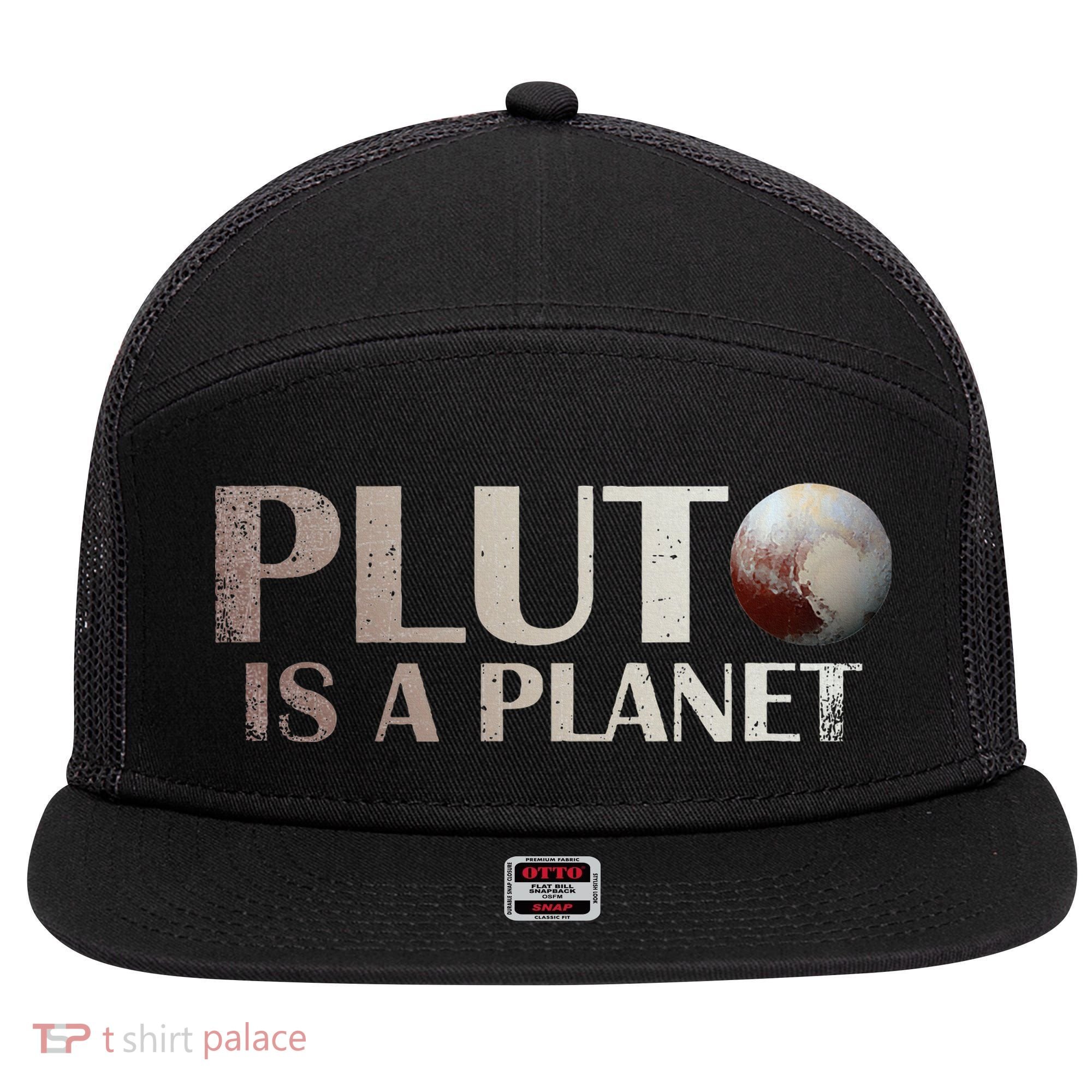 Pluto Is A Planet 7 Panel Mesh Trucker Snapback Hat